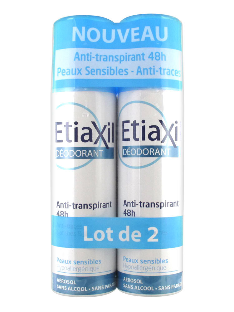 Etiaxil Déodorant AntiTranspirant 48h Aérosol Lot de 2 x 150 ml
