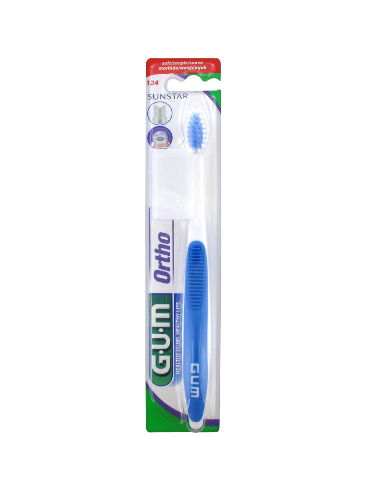 GUM Orthodontic Toothbrush 124 Colour Blue