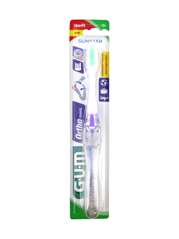 GUM Orthodontic Travel Toothbrush 125 - Colour: Purple