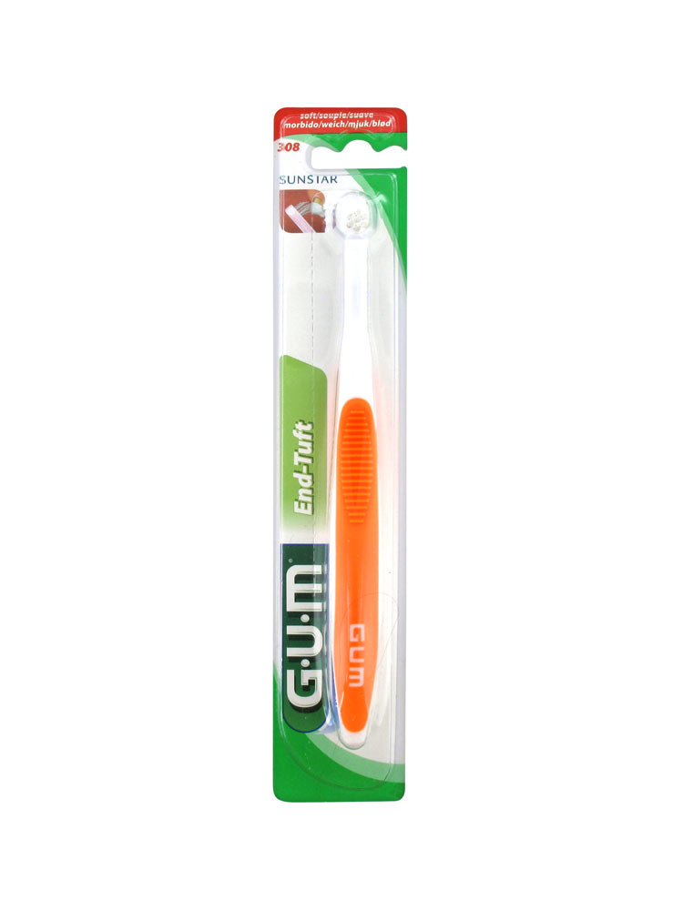 GUM End Tuft Toothbrush 308 Colour Orange