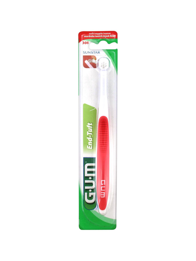GUM End Tuft Toothbrush 308 Colour Red