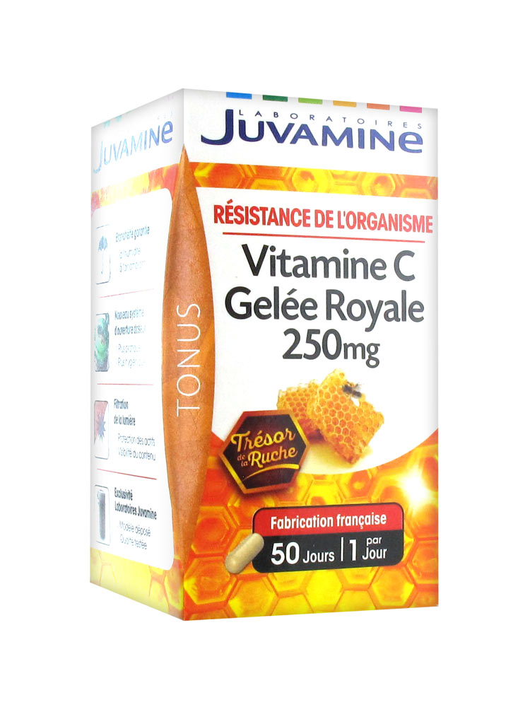Juvamine Vitamine C Gelée Royale 250 mg 50 Gélules - Prix Juvamine Vitamine C Gelée Royale 250 mg 50 Gélules - Prix