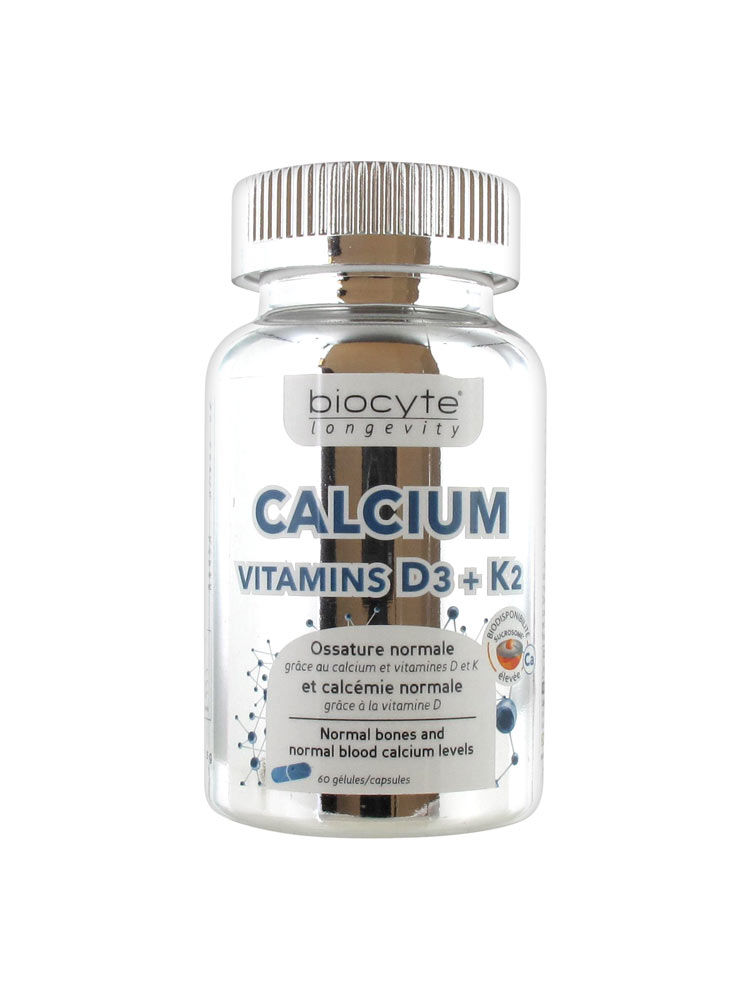 Biocyte Longevity Calcium Vitamins D3 + K2 60 Capsules Low Price Here