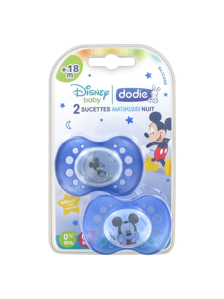 Dodie Disney Baby 2 Silicone Night Anatomic Dummies 18 Months
