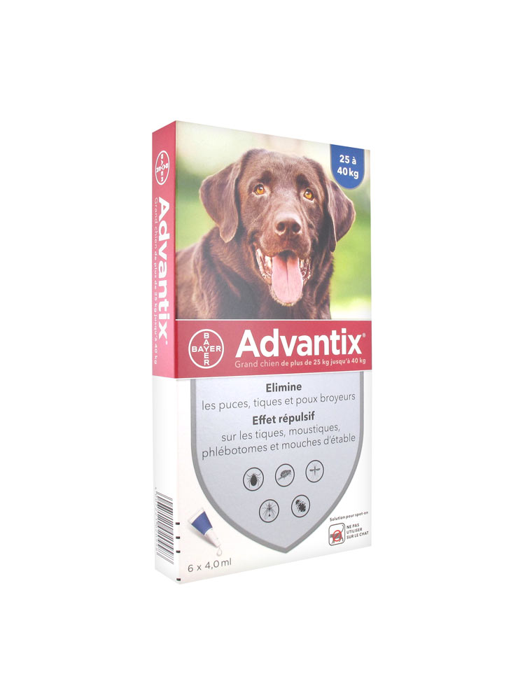 Bayer Advantix Spoton Lösung Für Große Hunde 25 Bis 40 kg 6 Pipetten