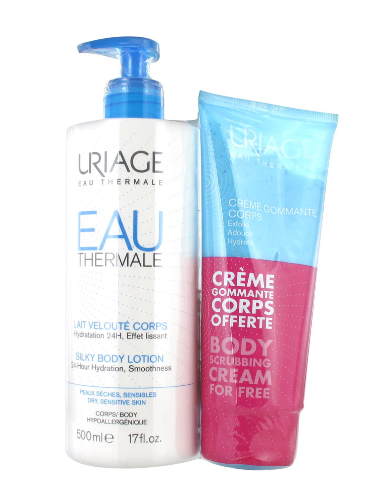 Uriage Silky Body Lotion 500ml + Free Body Scrubbing Cream 200ml