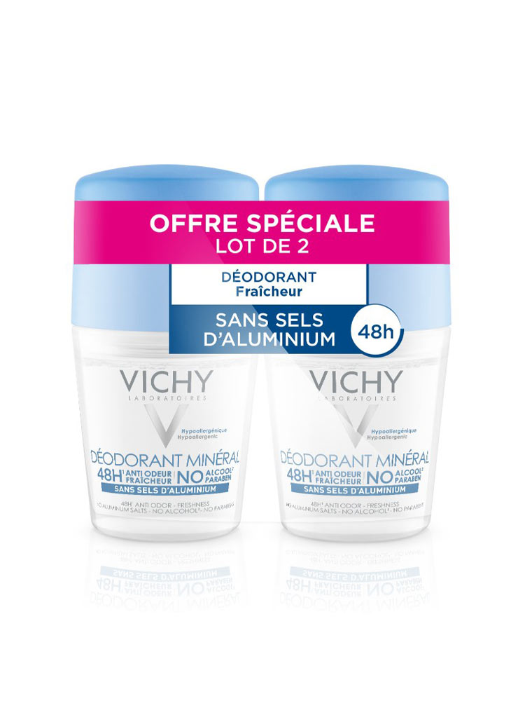 Vichy 48H Mineral Deodorant RollOn 2 x 50ml