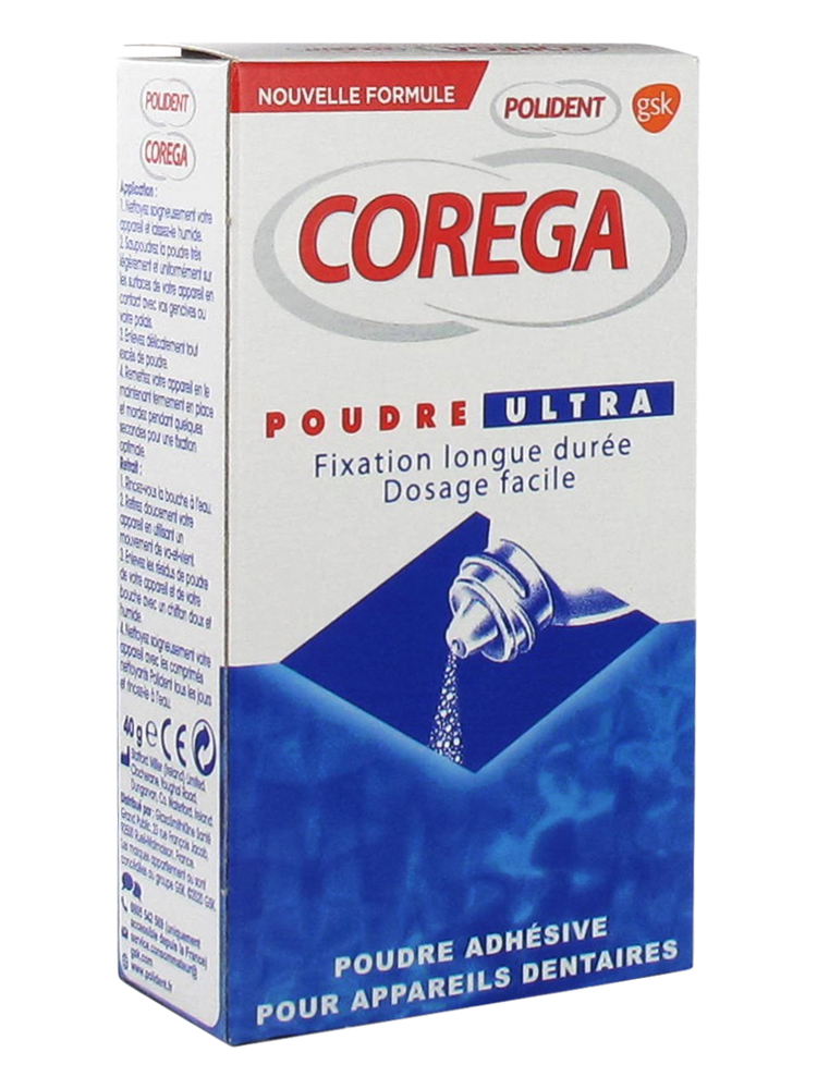 Polident Corega Poudre Ultra Adhesive Powder for Denture 40g
