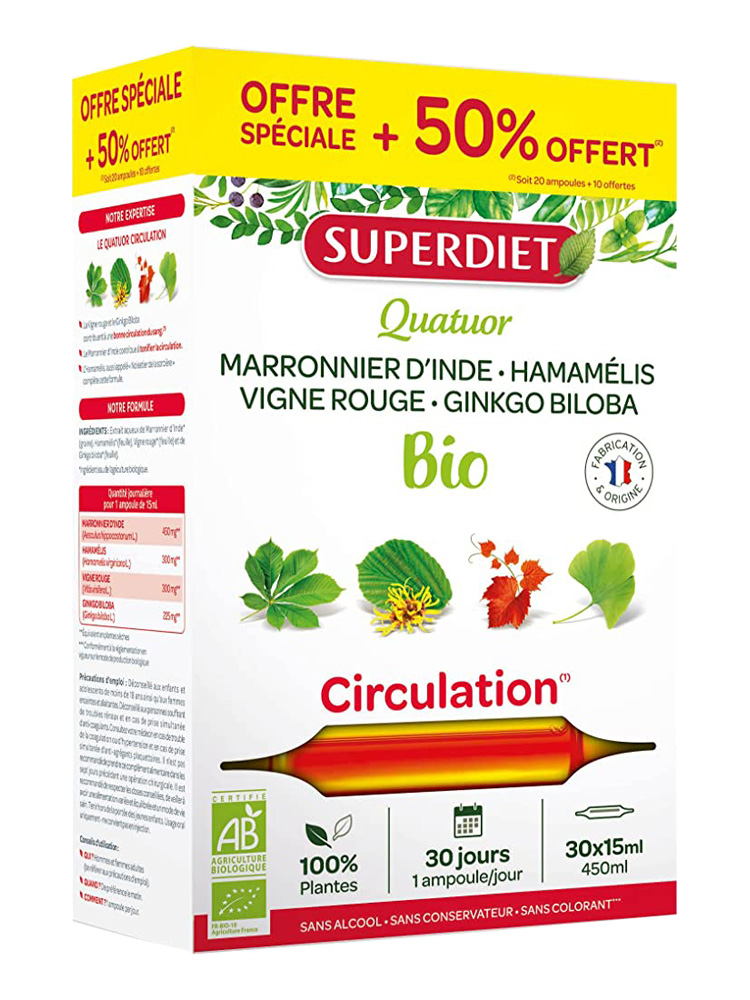 Superdiet -- Vigne rouge bio - 20 ampoules de 10ml main image 1
