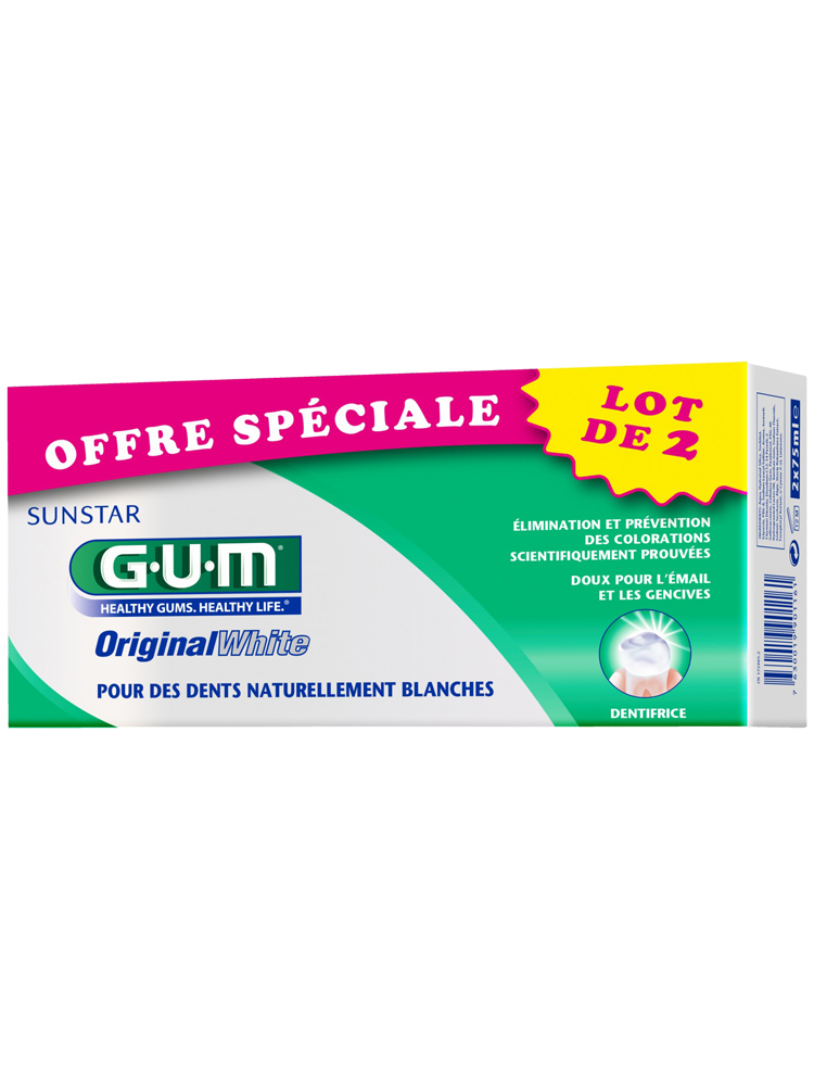 GUM Original White Toothpaste 2 x 75ml