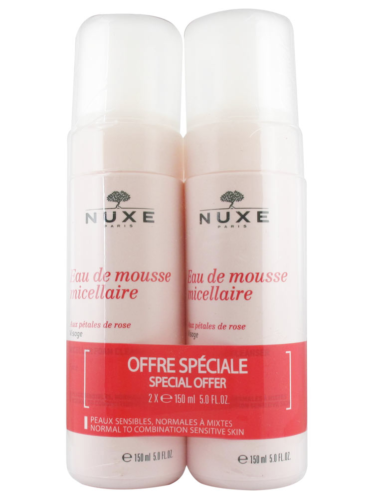 Nuxe Eau De Mousse Micellaire Aux Pétales De Rose Lot De 2 X 150 Ml