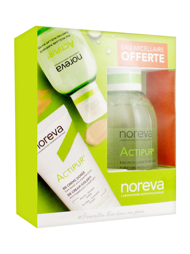 Noreva Actipur Bb Crème Teintée 30 Ml Actipur Solution Micellaire Nettoyante Purifiante 100 Ml Offerte Teinte Dorée