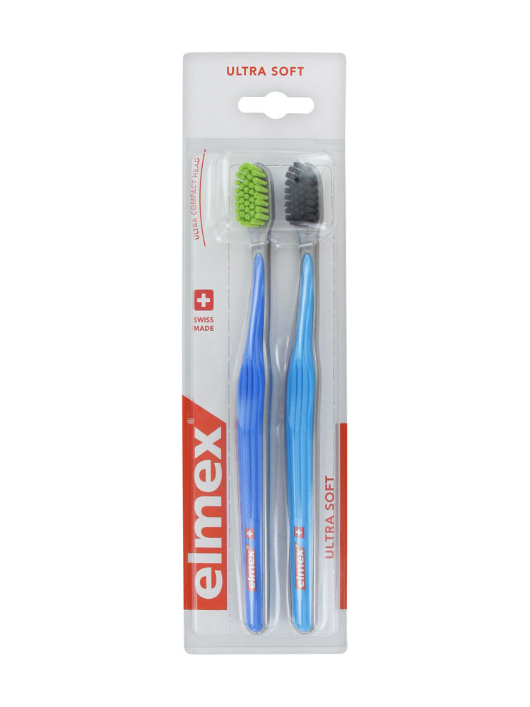 Elmex Ultra Soft Ultra Soft 2 Toothbrushes - Colour: Light Blue - Dark Blue