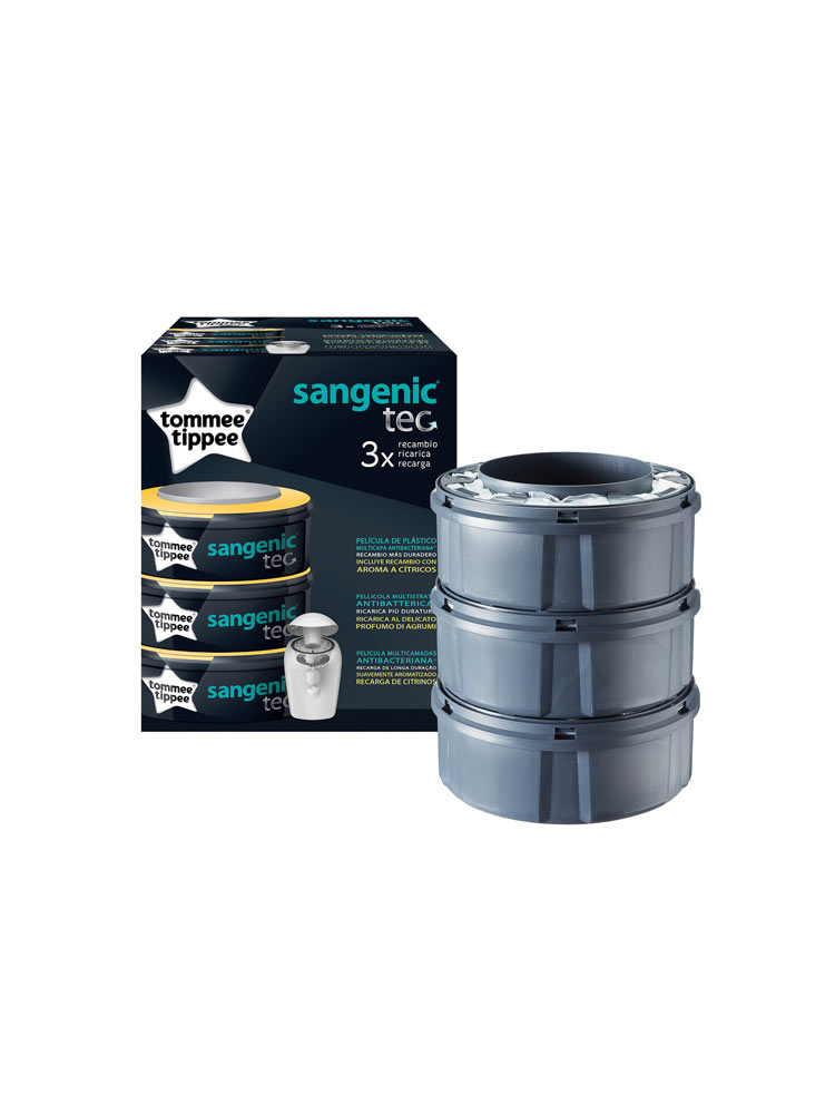 Tomme Tippee Nappies Bin Sangenic Tec Refill 3 Refills
