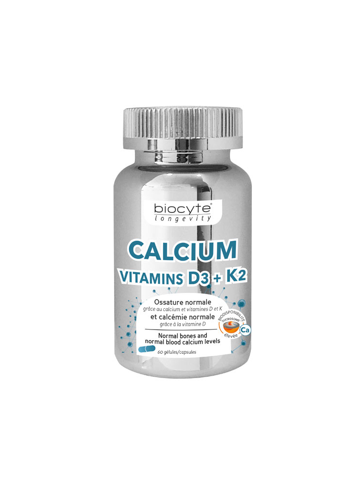 Biocyte Longevity Calcium Vitamins D3 + K2 60 Gélules