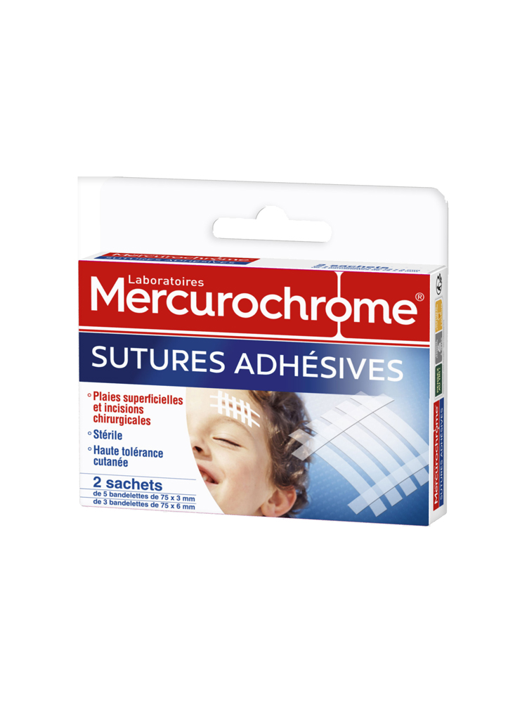 Mercurochrome Adhesive Sutures 2 Sachets