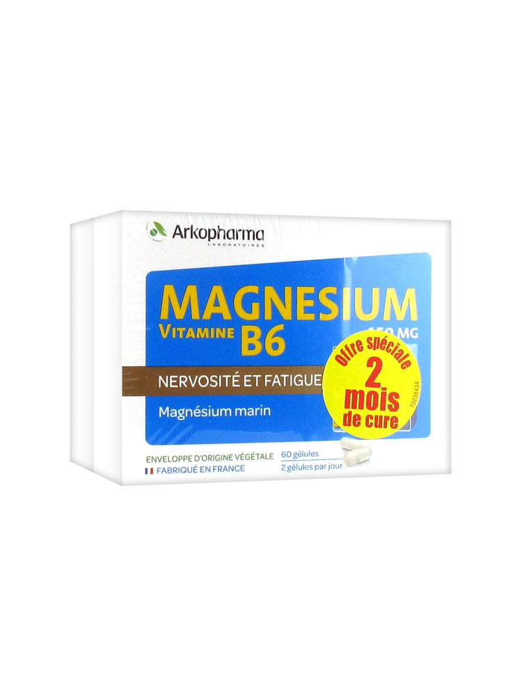 Arkopharma Magnésium Vitamine B6 150 Mg Lot 2 X 60 Gélules