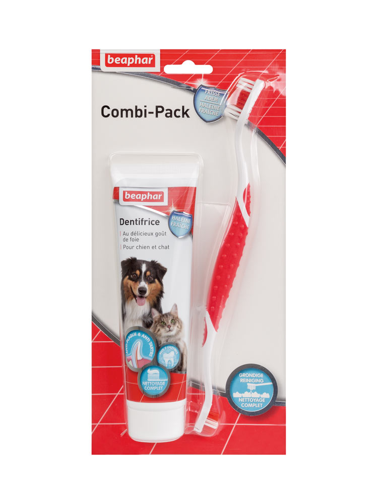 Beaphar CombiPack Toothpaste and Toothbrush for Dogs and Cats