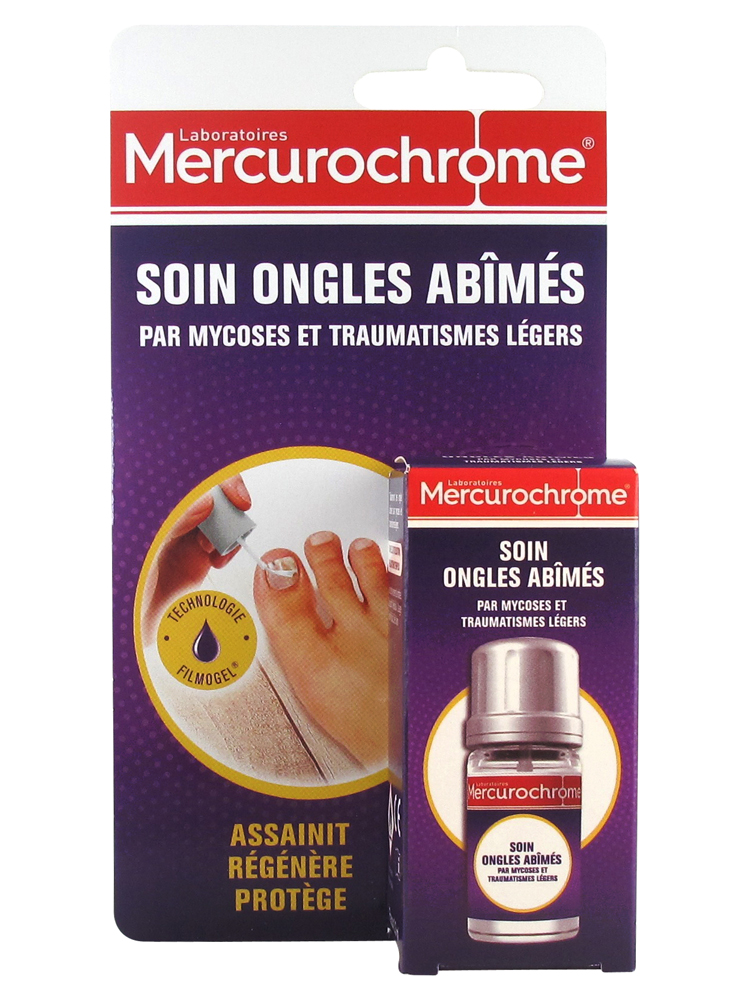 Mercurochrome Soin Ongles Abîmés Par Mycoses Et Traumatismes 33 Ml