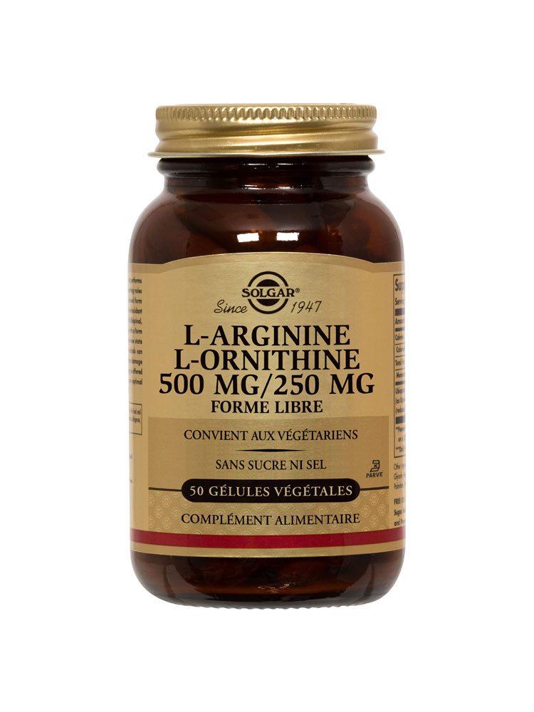 Solgar LArginine LOrnithine 500 / 250 50 Vegetable Capsules