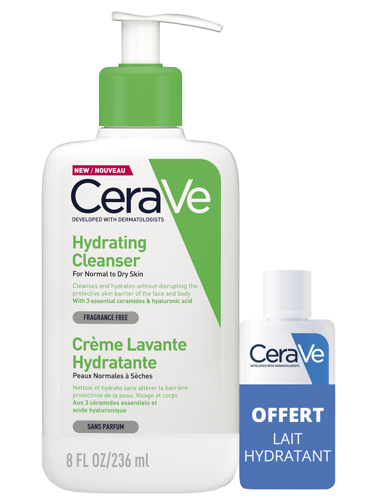 CeraVe Hydrating Cleanser 236ml + Free Moisturising Lotion 20ml