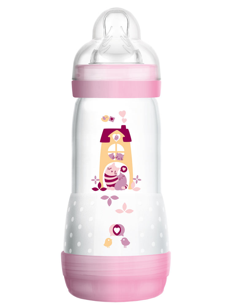 Set 2 Biberon MAM Easy Start Anticoliche - 320 Ml, Tettarella Flusso 3, Autosterilizzanti, Rosa - Foto 2