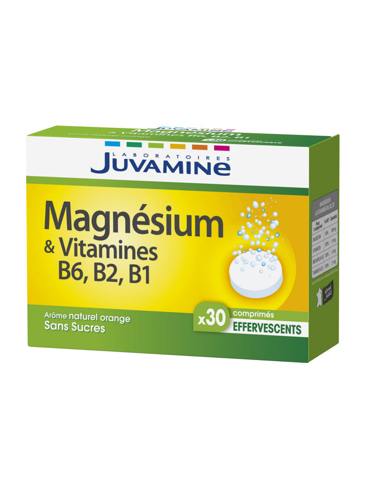 Juvamine Magnésium & Vitamines B6 B2 B1 30 Comprimés Effervescents