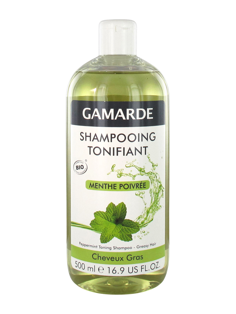 Gamarde Shampooing Tonifiant Menthe Poivrée Cheveux Gras Bio 500 Ml