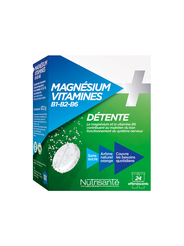 Nutrisanté Magnesium + Vitamins B1 B2 B6 24 Effervescent Tablets
