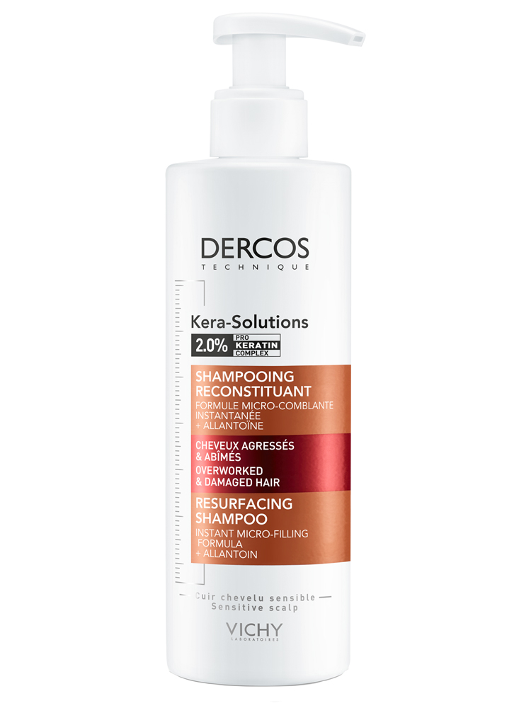 Vichy Dercos Kera Resurfacing Shampoo Overworked Damaged Hair 250ml