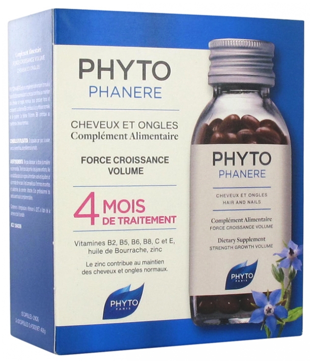 Phyto Phytophanère Cheveux et Ongles 4 Mois de Traitement 240 Capsules