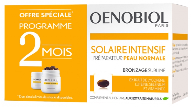 Oenobiol Solaire Intensif Préparateur Peau Normale Lot De 2 X 30 Capsules
