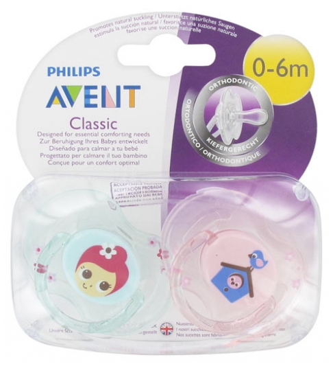 Avent 2 Orthodontic Classic Soothers 0-6 Months