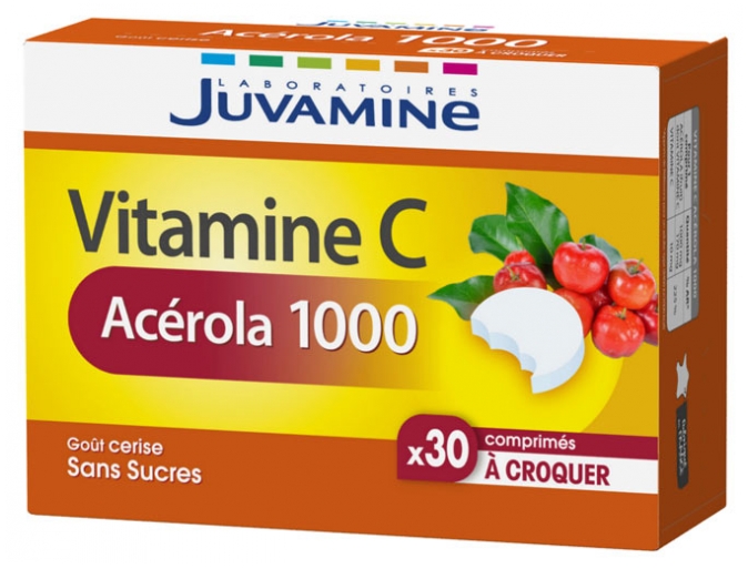 Juvamine Vitamine C Acerola 1000 30 Comprimes A Croquer