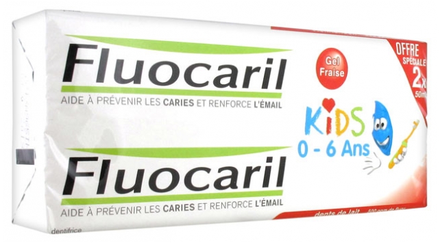 Fluocaril Kids Toothpaste 0-6 Years 2 x 50ml