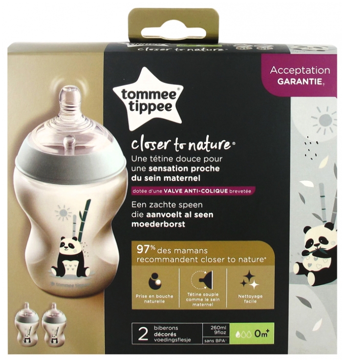 Tommee Tippee Closer to Nature 2 Baby Bottles 260ml 0 Month and