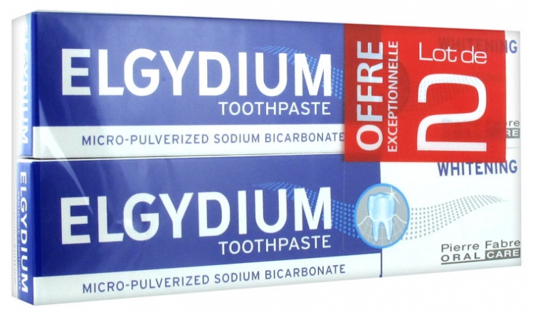elgydium whitening toothpaste 2 x 75ml
