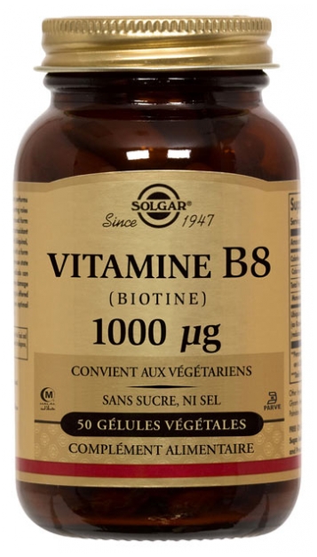 Solgar Biotin 1000mcg Vitamin B8 50 Vegetable Capsules 6203