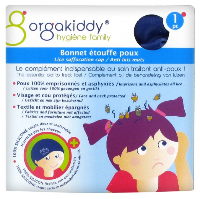 Orgakiddy Bonnet Etouffe Poux 1 Bonnet Couleur Bleu