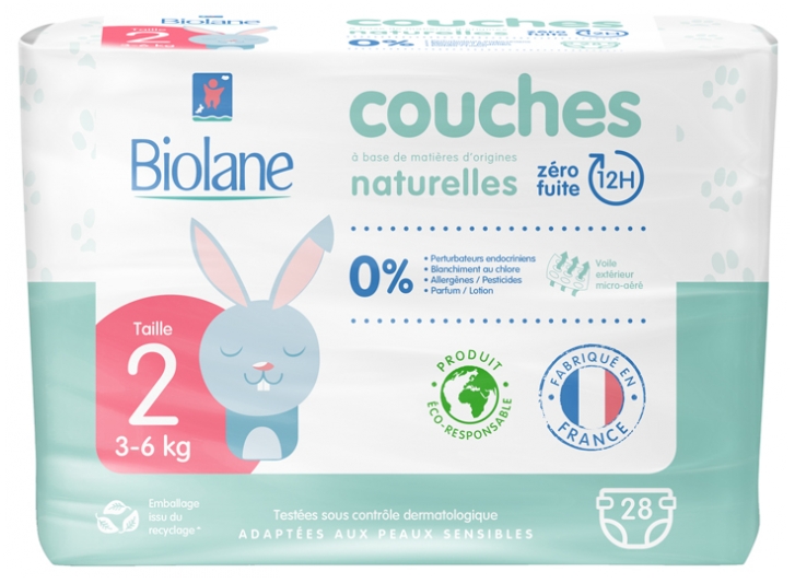 Biolane Couches Naturelles 28 Couches Taille 2 (36 Kg)