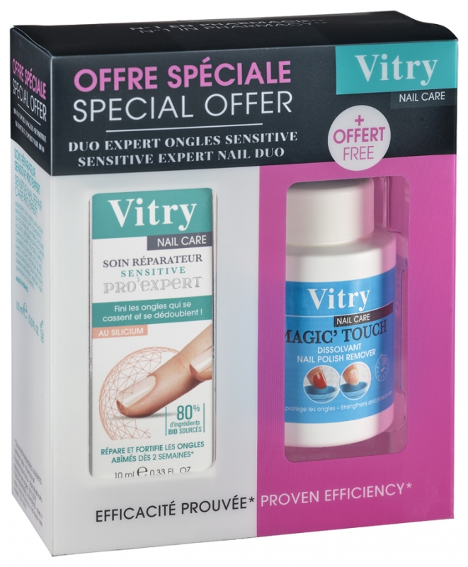 Vitry Nail Care Soin Réparateur Sensitive Pro'Expert 10 ml + Dissolvant