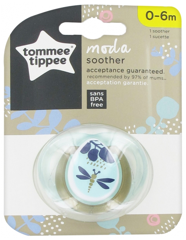 Tommee Tippee Moda Silicon Soother 0-6 Months - Colour: Blue