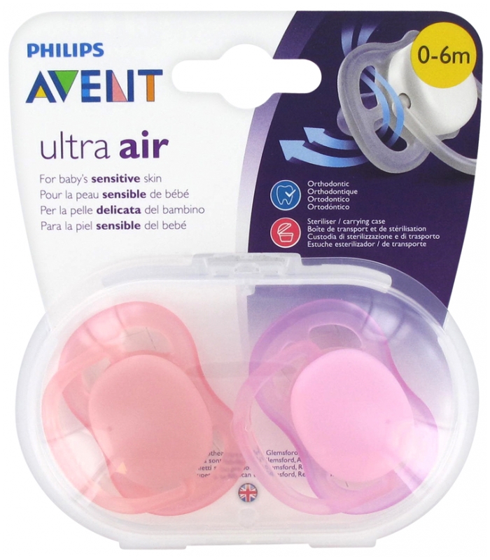 Avent 2 Schnuller Ultra Air 0 6 Monate Farbe Rosa Ohne Motiv