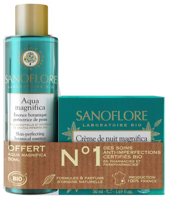 Sanoflore Organic Crème De Nuit Magnifica 50ml Aqua Magnifica Skin Perfecting Botanical 