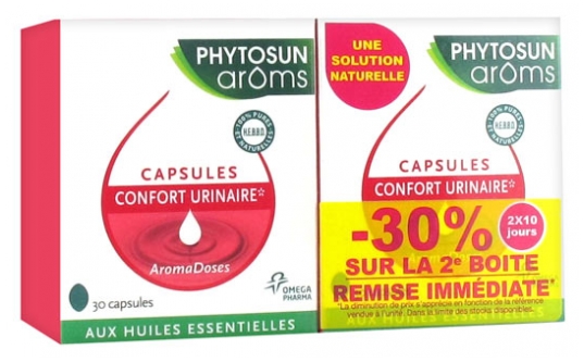 Phytosun Arôms Aromadoses Confort Urinaire Lot de 2 x 30 Capsules