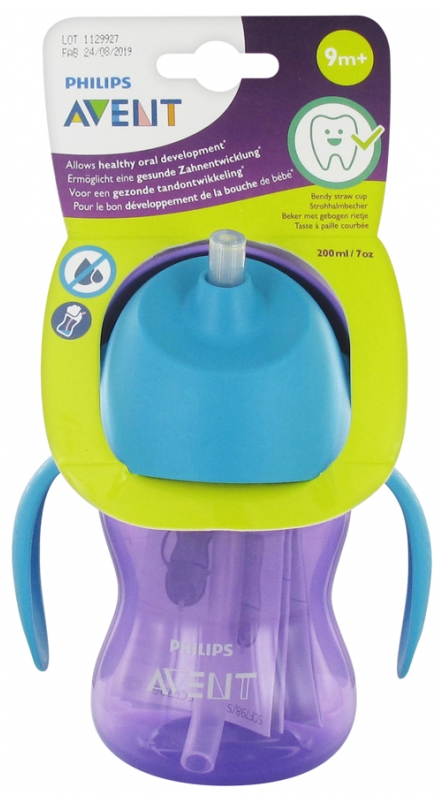 Avent Tasse A Paille Courbee 0 Ml 9 Mois Et Couleur Violet