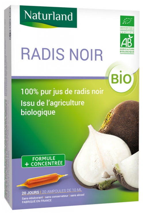 Naturland Radis Noir Bio Ampoules Buvables De 10 Ml