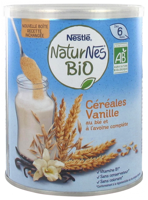 Nestle Naturnes Bio Cereals Vanilla From 6 Months 240g