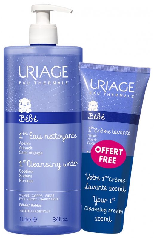 Uriage Baby 1st Cleansing Water Without Rinsing 1L + 1st Cleansing ...