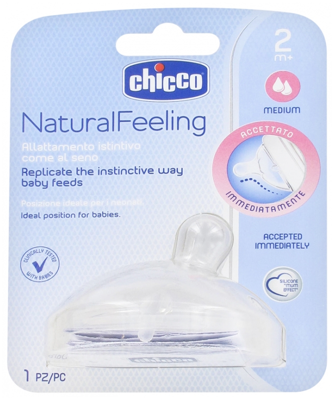 Chicco Natural Feeling Teat Medium Flow Rate 2 Months and